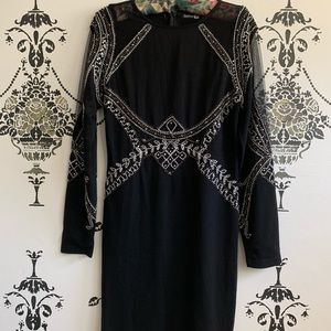 Boohoo Embellished Mini Party Bodycon Dress Sz 8
